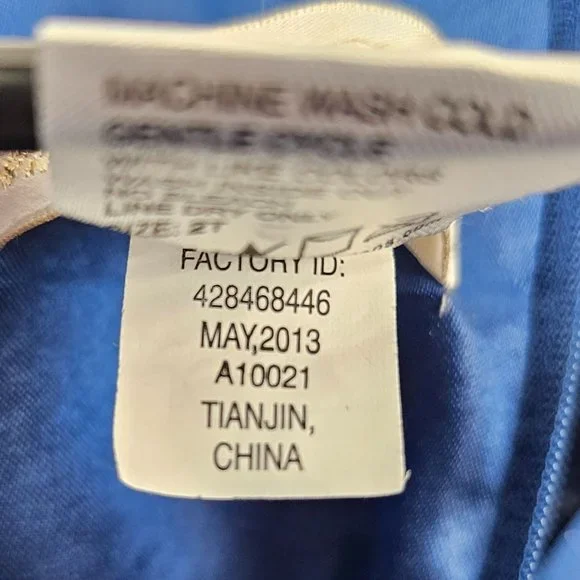 American Princess Girls Toddler 2T Blue Sleeveless Ball Gown Special Occasion - Picture 8 of 9